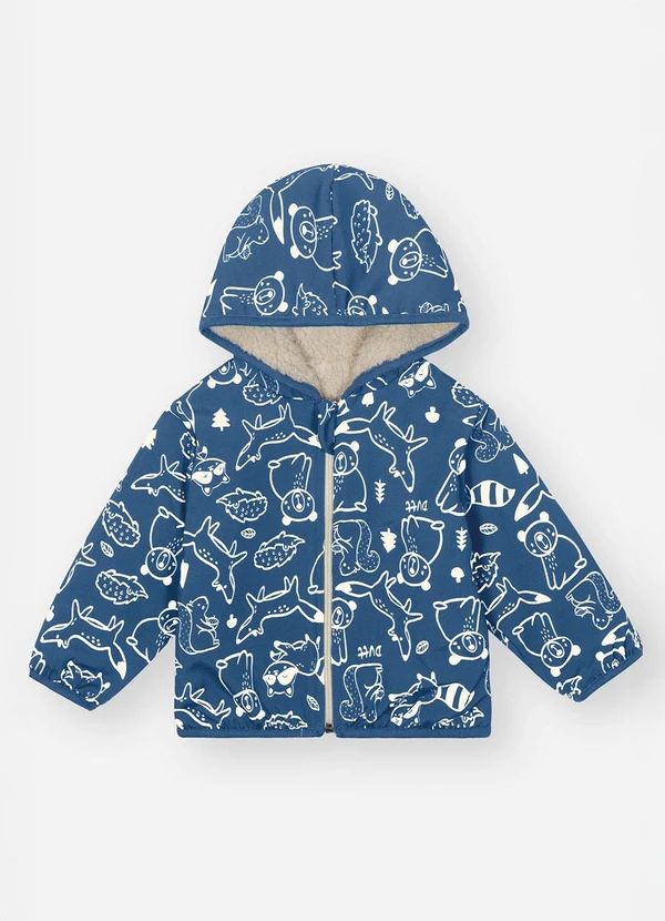 Abrange - Jaqueta Bebê Menino Animais da Floresta Azul 2