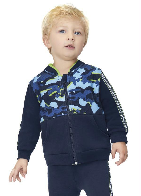 Marisol - Jaqueta Camuflada Moletom Masculino Azul