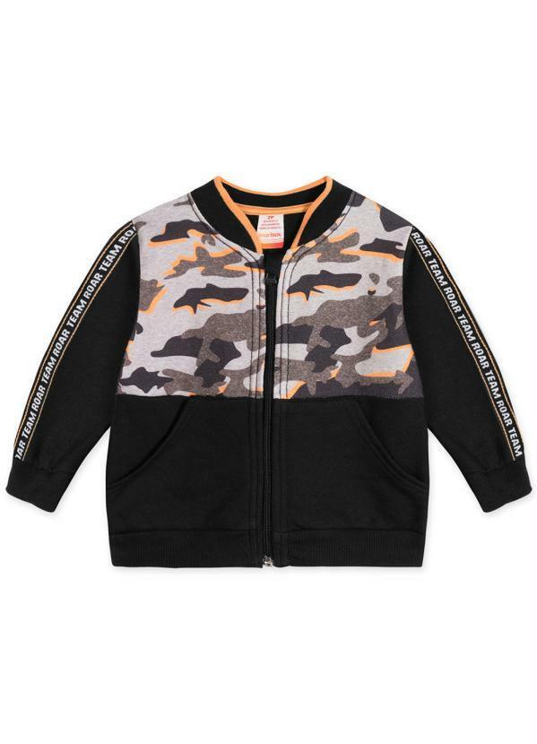 Marisol - Jaqueta Camuflada Moletom Masculino Preto