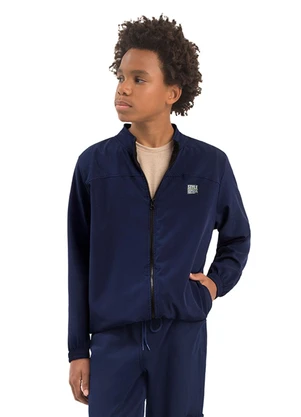 Ddk - Jaqueta com Bolso Zíper e Recortes Azul - DDK