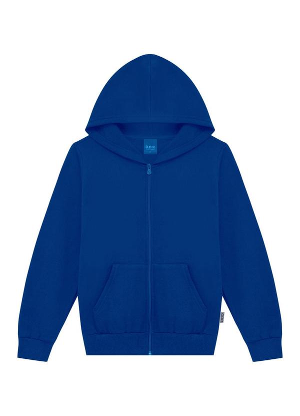 Ddk - Jaqueta com Capuz Bolso e Zíper Azul