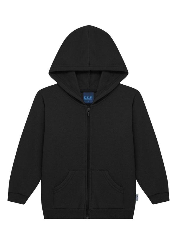 Ddk - Jaqueta com Capuz Bolso e Zíper Preto