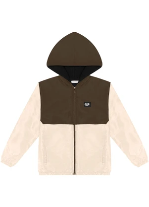 Alakazoo - Jaqueta com Capuz e Forro em Microsoft Marrom - ALAKAZOO