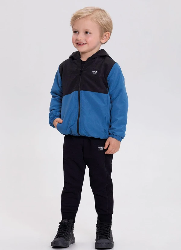 Alakazoo - Jaqueta com Capuz e Forro em Microsoft Preto 2