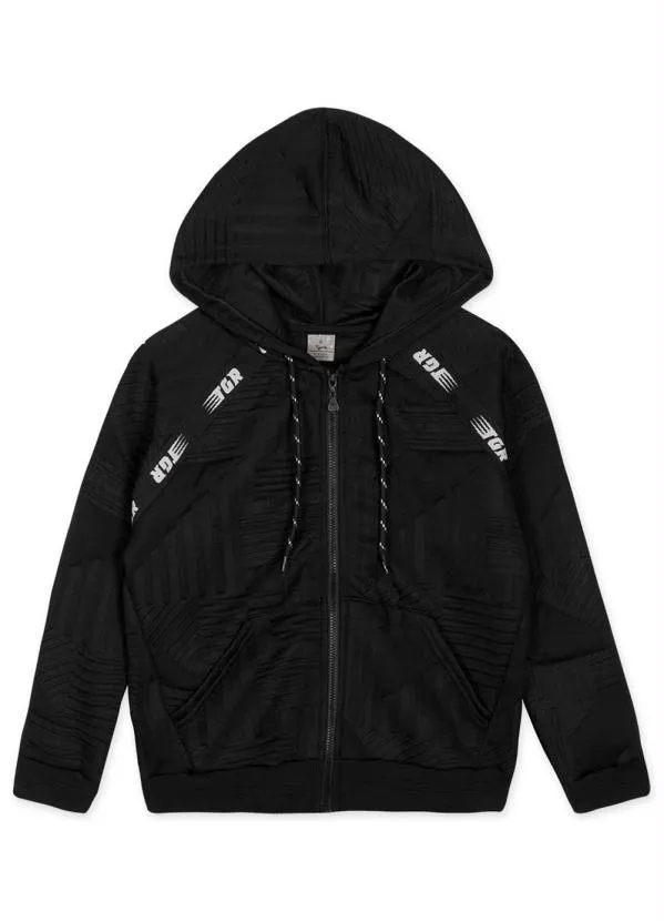 Jaqueta com Capuz Menino Infantil Preto Tigor