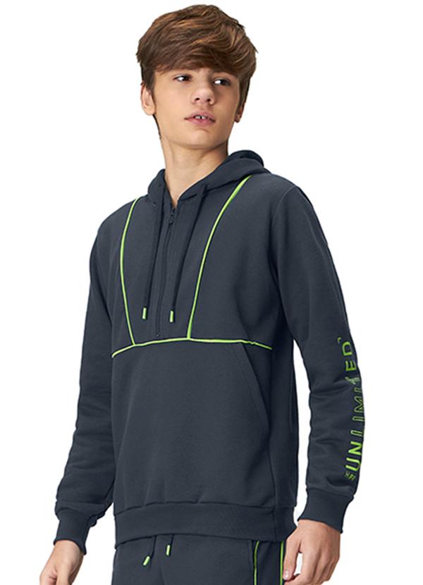 Hapier - Jaqueta com Capuz Moletom Juvenil Masculina Azul