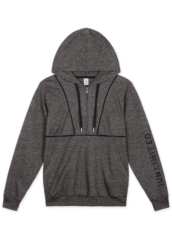 Hapier - Jaqueta com Capuz Moletom Juvenil Masculina Cinza