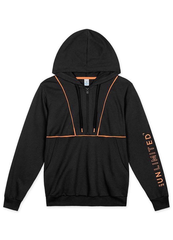 Hapier Jaqueta com Capuz Moletom Juvenil Masculina Preto