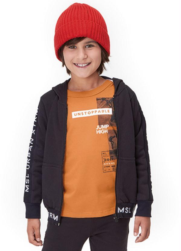 Marisol - Jaqueta com Capuz Moletom Menino Preto