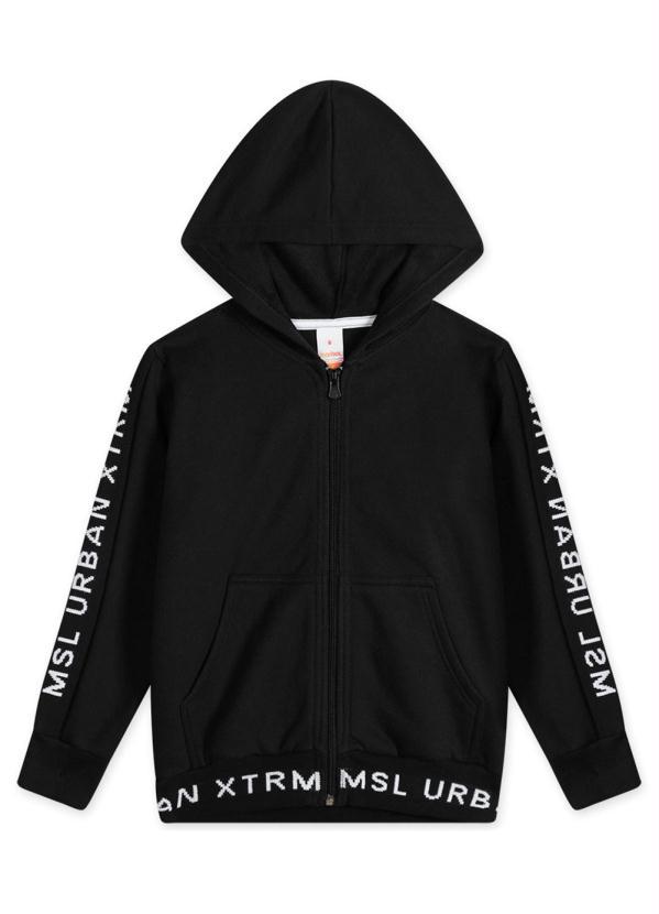 Marisol - Jaqueta com Capuz Moletom Menino Preto 3