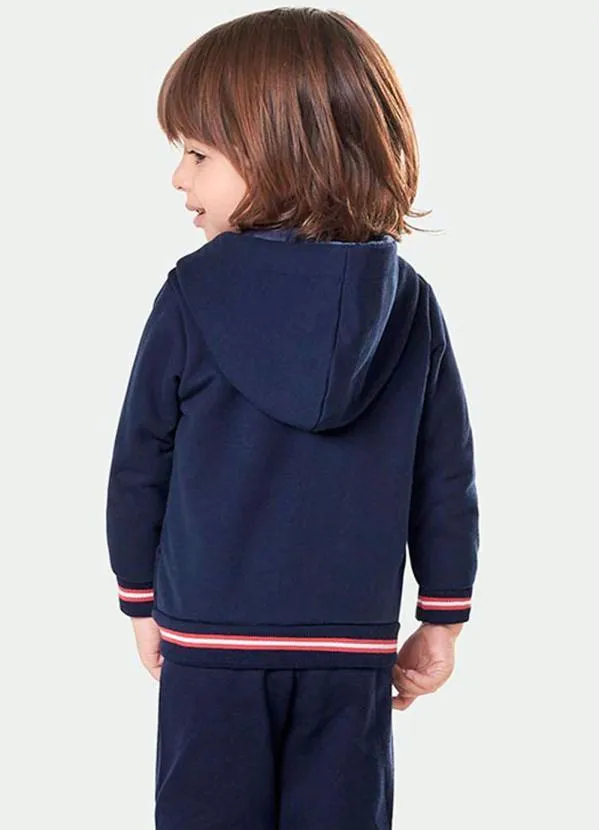 Marisol - Jaqueta com Capuz Moletom Menino Azul 2