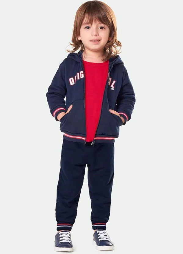 Marisol - Jaqueta com Capuz Moletom Menino Azul 3