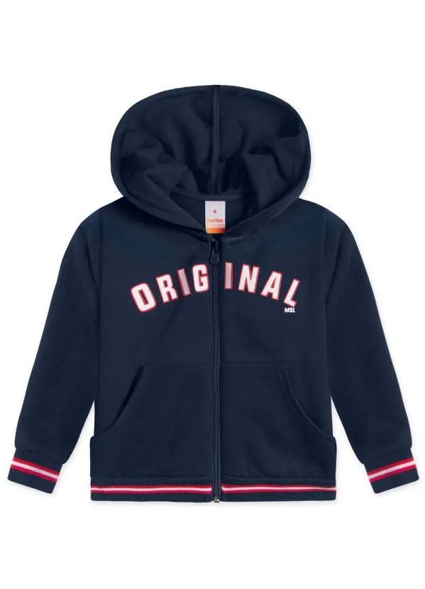 Marisol - Jaqueta com Capuz Moletom Menino Azul 5