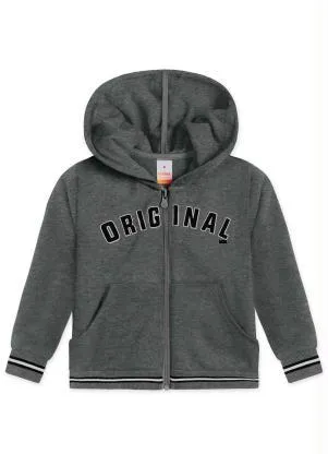 Marisol - Jaqueta com Capuz Moletom Menino Cinza - MARISOL