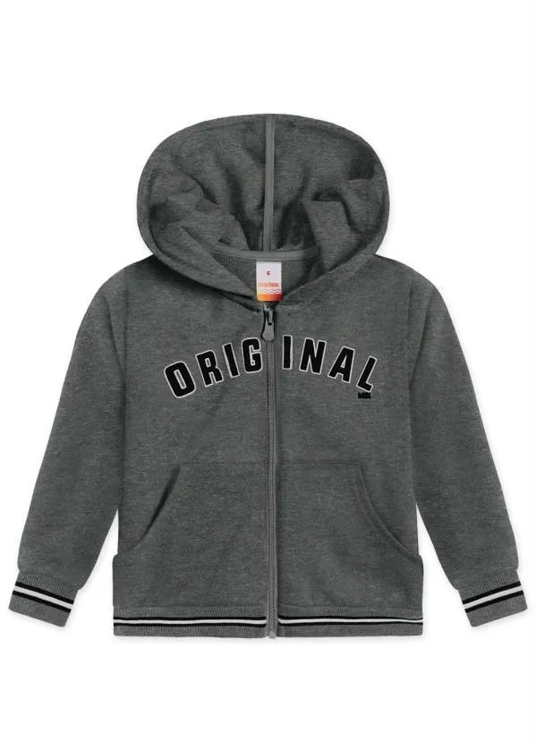 Marisol - Jaqueta com Capuz Moletom Menino Cinza