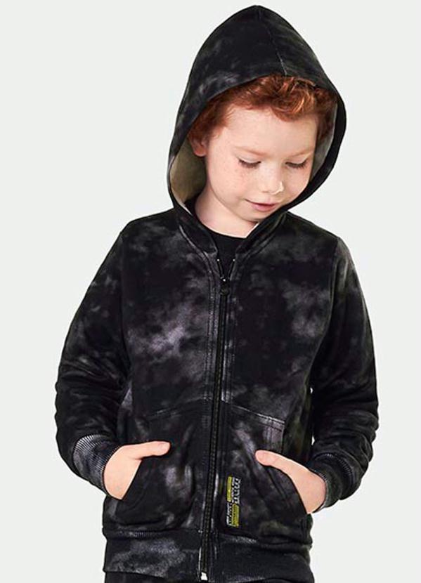 Marisol - Jaqueta com Capuz Moletom Menino Preto