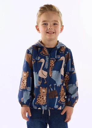 Up Baby - Jaqueta Corta-Vento Animais Azul - UP BABY