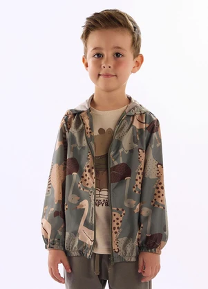 Up Baby - Jaqueta Corta-Vento Animais Verde - UP BABY