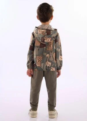 Up Baby - Jaqueta Corta-Vento Animais Verde - UP BABY