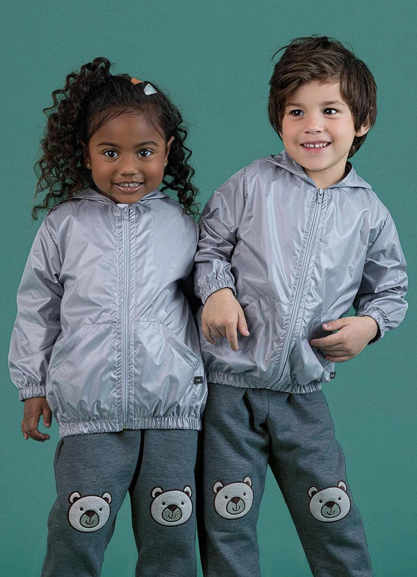 Soft Bonni - Jaqueta Corta Vento Cinza