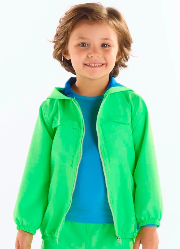 Up Baby - Jaqueta Corta Vento Infantil Menino Verde 1