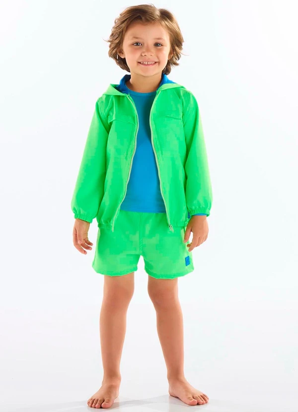 Up Baby - Jaqueta Corta Vento Infantil Menino Verde 3