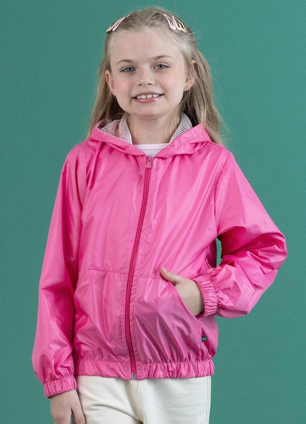 Soft Bonni - Jaqueta Corta Vento Infantil Rosa Flor