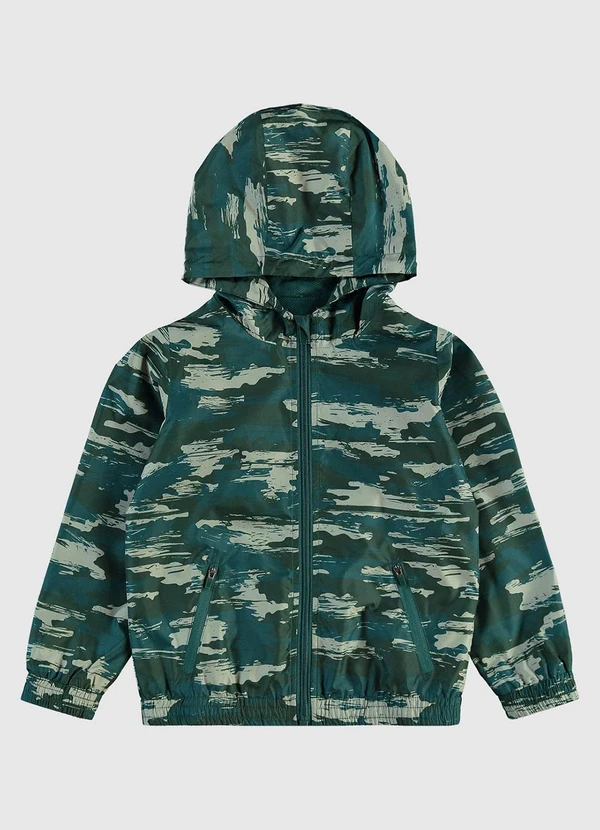 Malwee Kids - Jaqueta Corta-Vento Militar Verde Militar