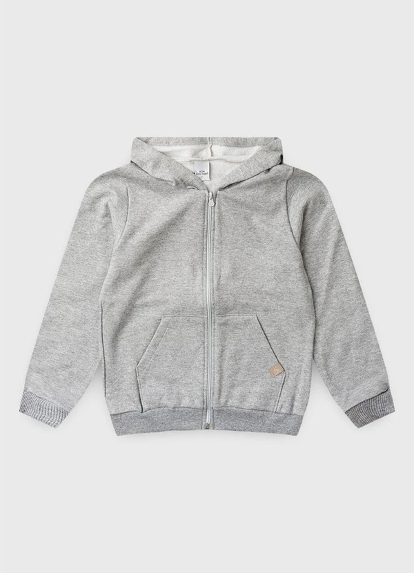 Vida Costeira - Jaqueta de Moletom Liso com Capuz Mescla 3