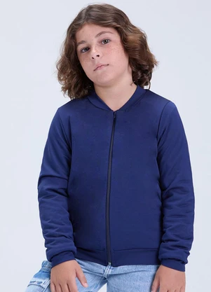 Vida Costeira - Jaqueta de Térmica Lisa com Zíper Marinho - VIDA COSTEIRA