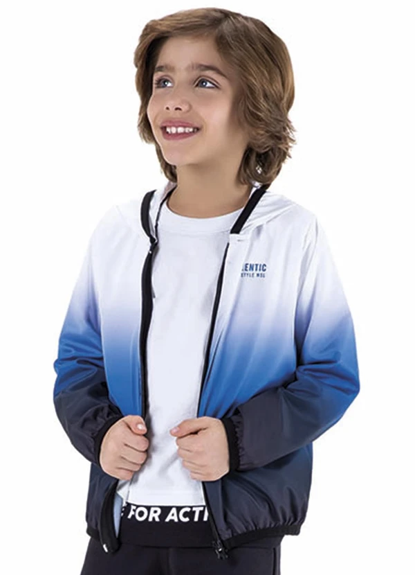 Marisol - Jaqueta Degradê com Capuz Infantil Azul