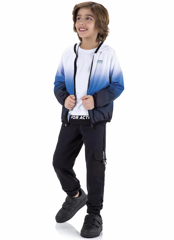 Marisol - Jaqueta Degradê com Capuz Infantil Azul 2