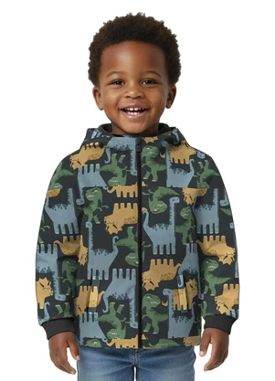 Malwee Kids - Jaqueta Dinossauros com Capuz Azul Marinho - MALWEE KIDS