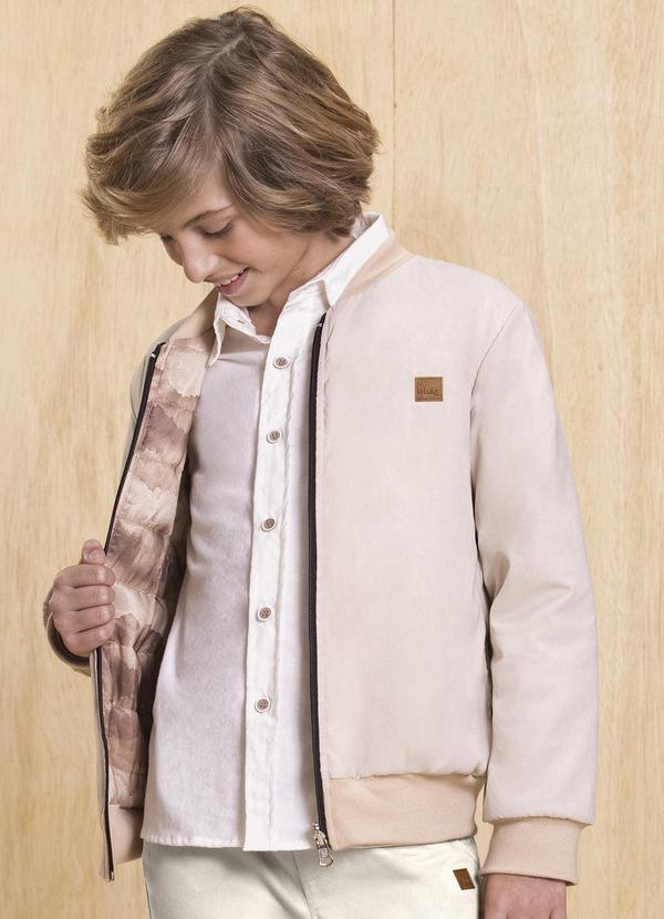 Ioluig - Jaqueta Dupla Face em Taslon e Matelassê Bege