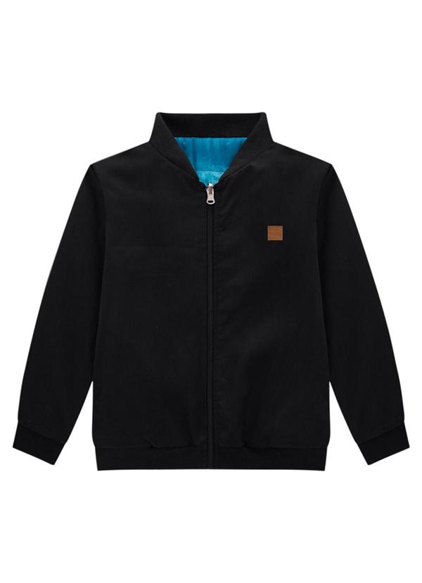 Ioluig - Jaqueta Dupla Face em Taslon e Matelassê Preto