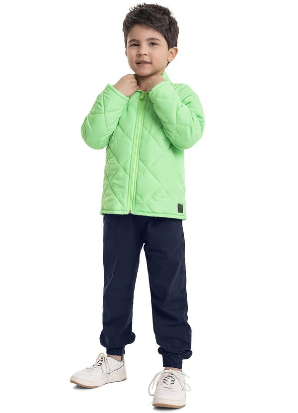 Quimby - Jaqueta em Matelassê Infantil Menino Verde 2