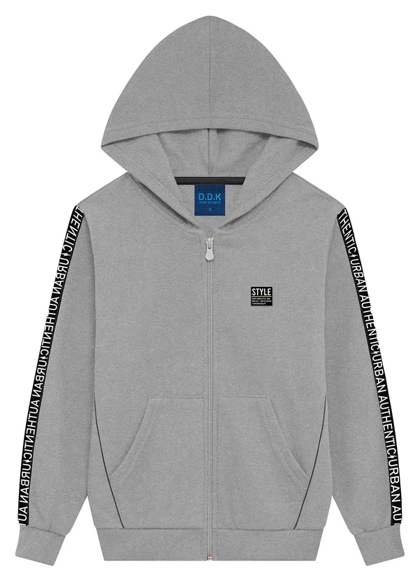 Ddk - Jaqueta em Moletom com Capuz Termo Cinza