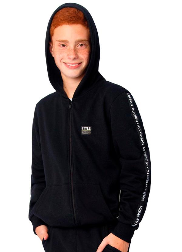 Ddk - Jaqueta em Moletom com Capuz Termo Preto 1