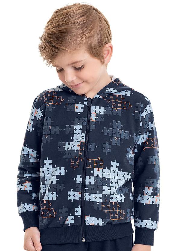 Bee Loop - Jaqueta em Moletom Infantil Menino Azul