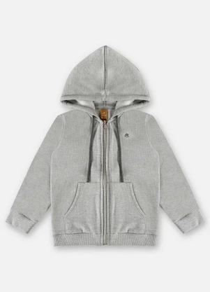 Up Baby - Jaqueta em Moletom Infantil Menino Cinza - UP BABY