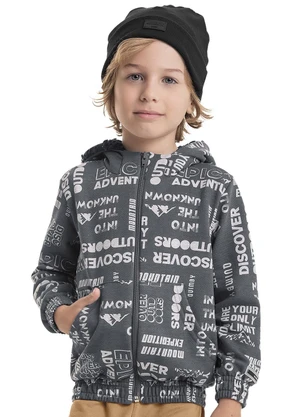 Quimby - Jaqueta em Moletom Infantil Menino Preto - QUIMBY