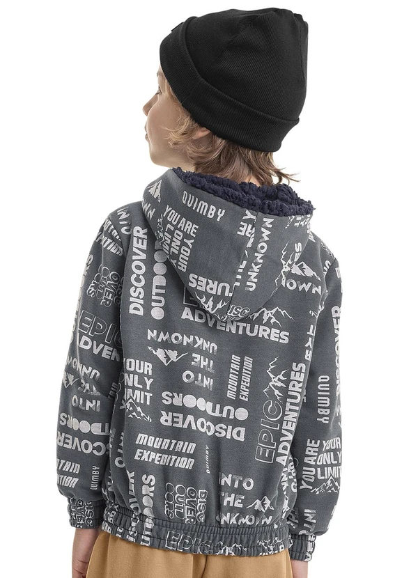 Quimby - Jaqueta em Moletom Infantil Menino Preto 2