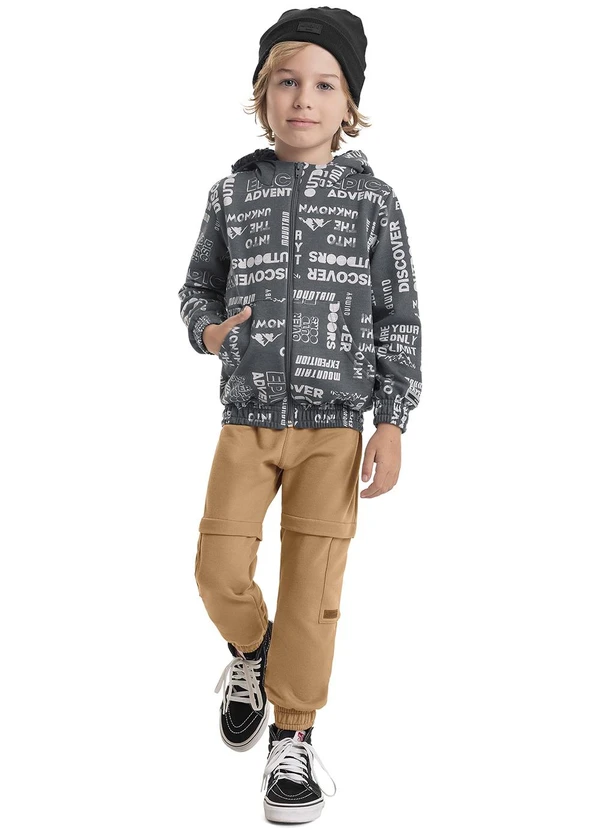 Quimby - Jaqueta em Moletom Infantil Menino Preto 3