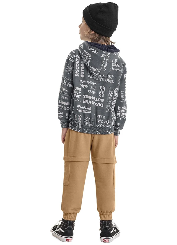 Quimby - Jaqueta em Moletom Infantil Menino Preto 4