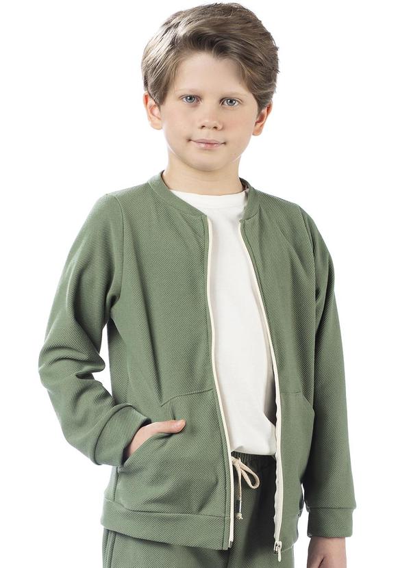 Lik Boys - Jaqueta em Moletom Interlace Verde