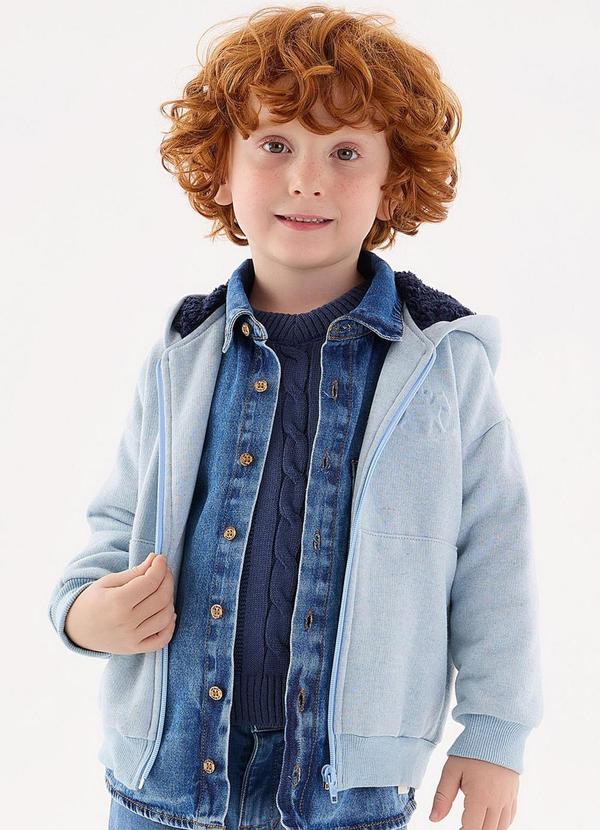 Up Baby Jaqueta em Moletom Linho Menino Azul