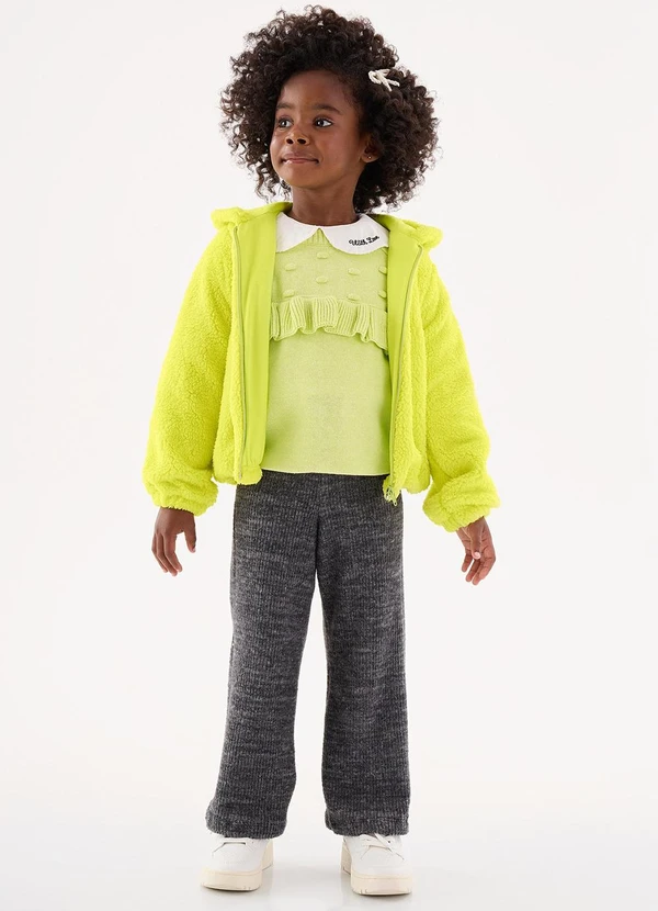 Up Baby - Jaqueta em Pu Infantil Unissex Amarelo 2