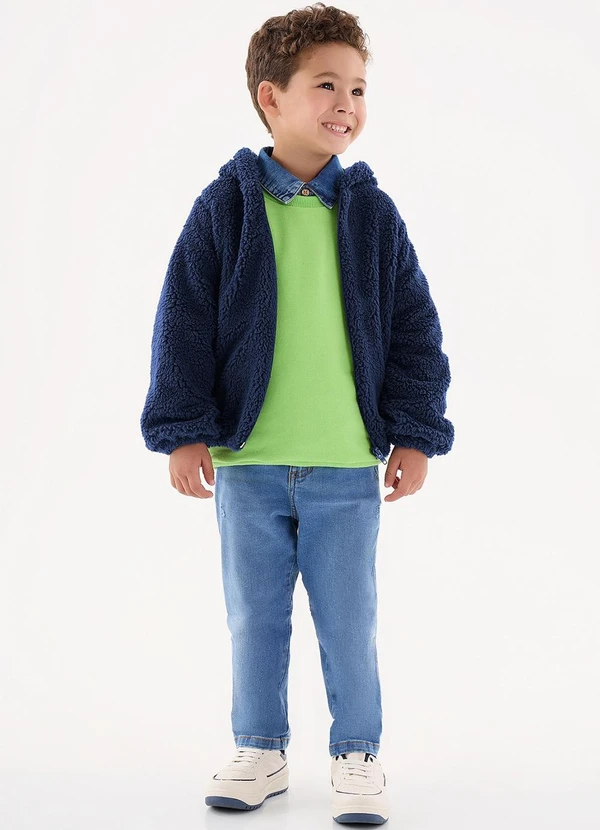 Up Baby - Jaqueta em Pu Infantil Unissex Azul 3