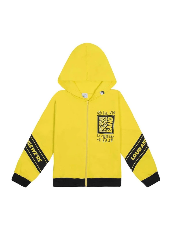 Abrange - Jaqueta Estampa Manga Amarelo