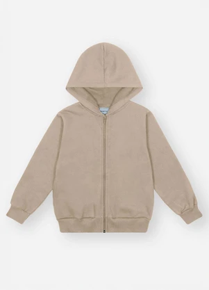 Abrange - Jaqueta Felpada com Capuz Infantil Menino Bege - ABRANGE